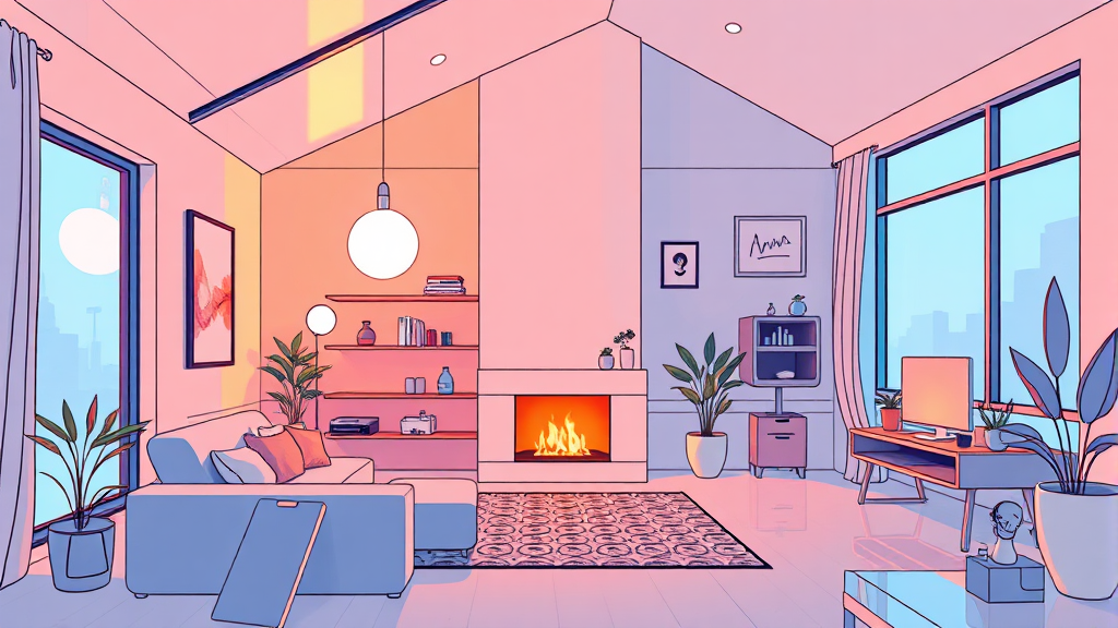 스마트홈 개요 및 장점 (illustration 스타일)