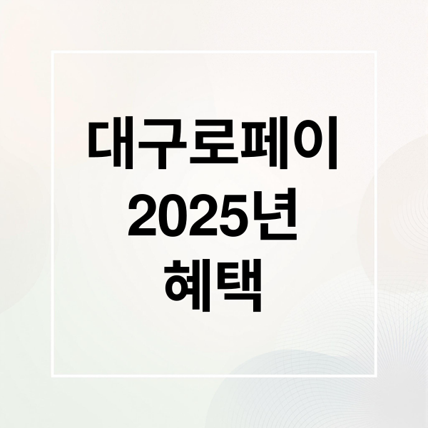 대구로페이
2025년
혜택 (2025 대구로페이 카드 발급)