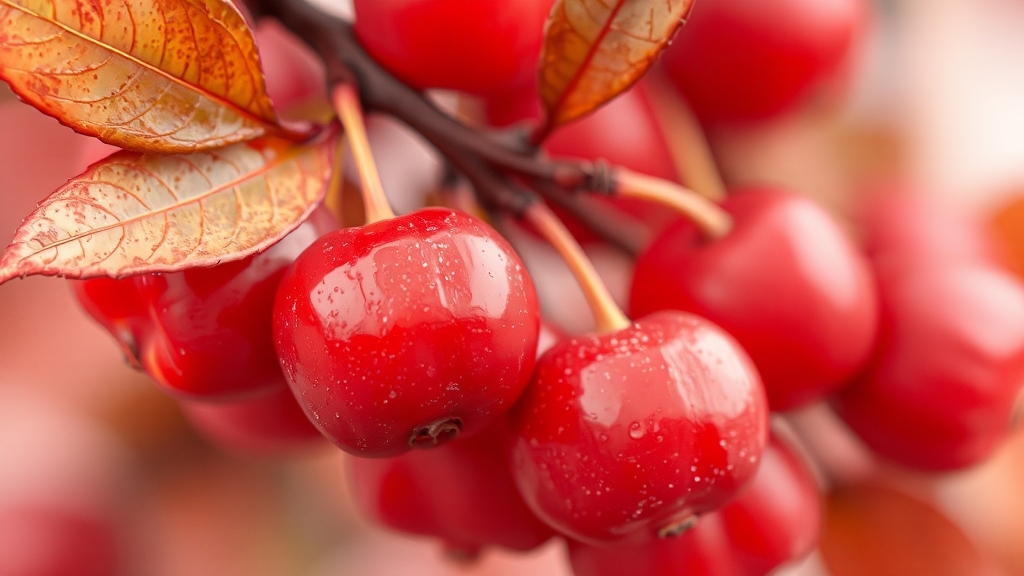 산딸나무 열매 효능 (watercolor 스타일)