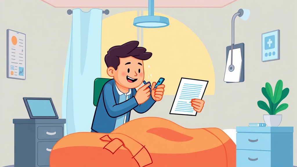 독감 실손보험 청구 조건 및 서류 (cartoon 스타일)