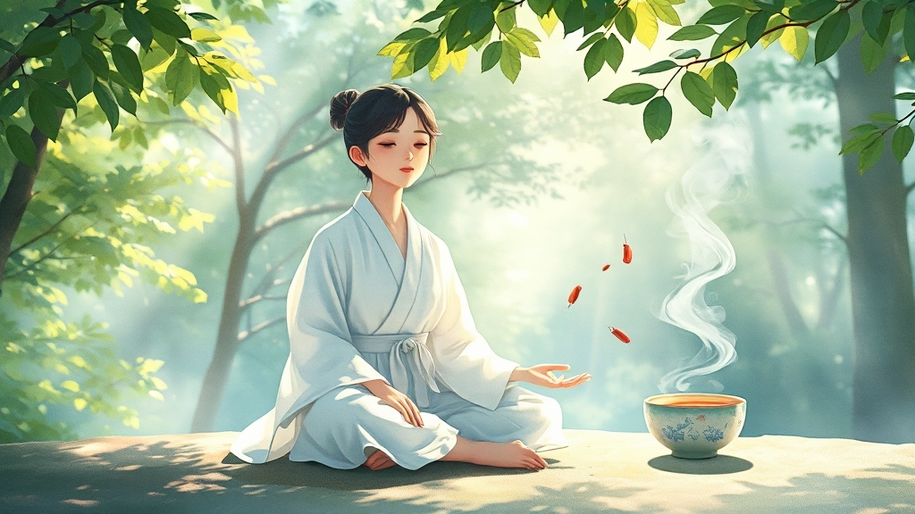 유산균과 한의학적 치료 (watercolor 스타일)