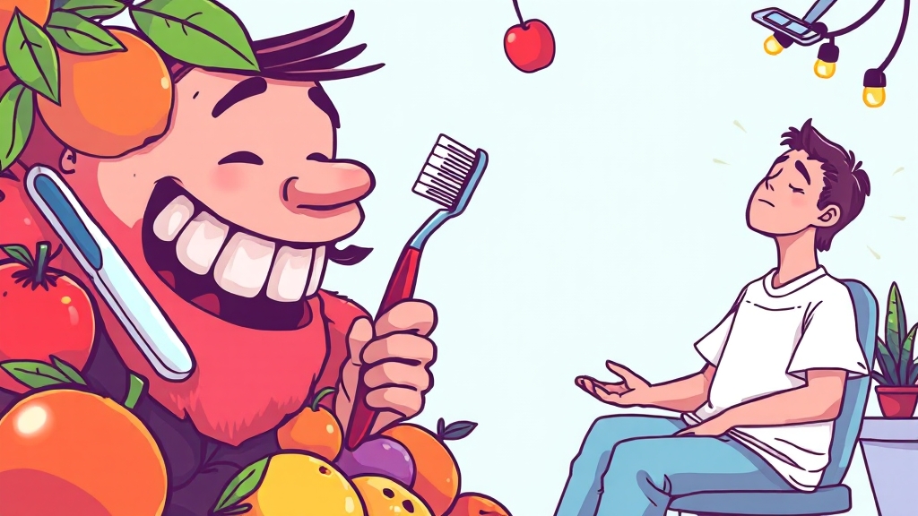 잇몸 건강, 생활 습관으로 지키자! (cartoon 스타일)