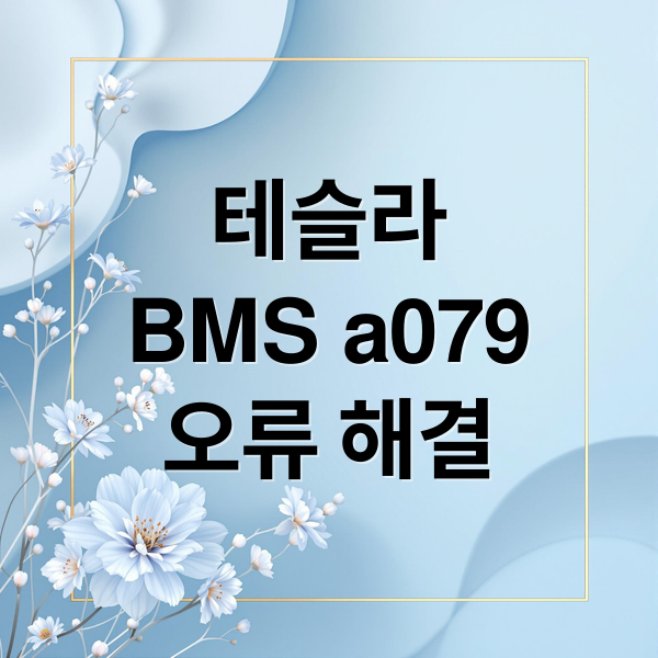 테슬라
BMS a079
오류 해결 (테슬라 BMS a079 오류 수리비)