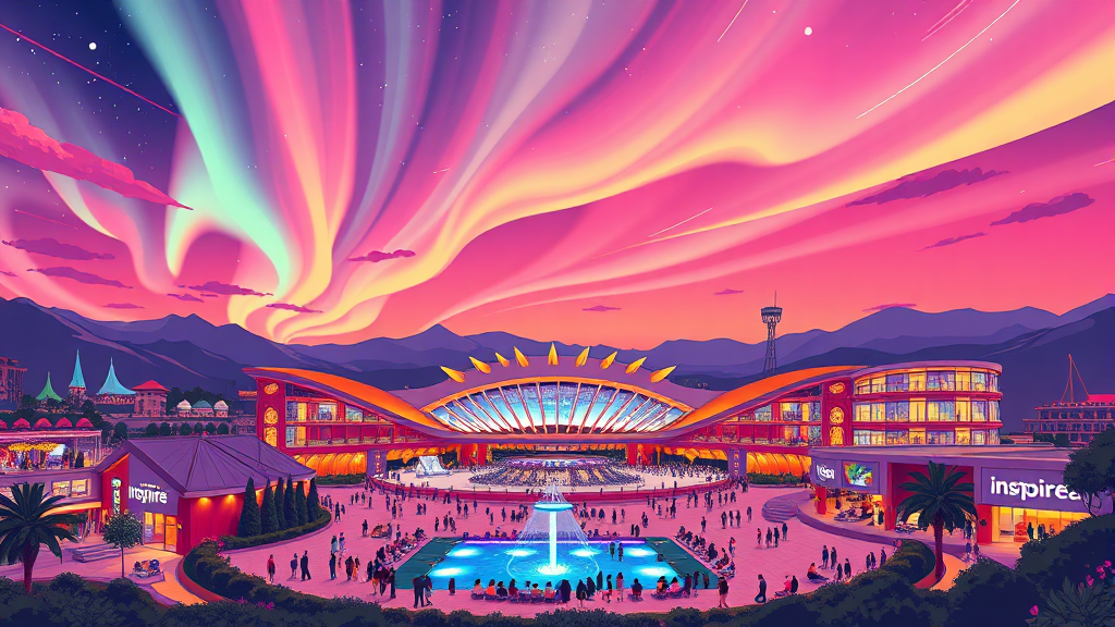 인천 인스파이어 아레나: 공연 전후 완벽한 휴식처 (cartoon 스타일)