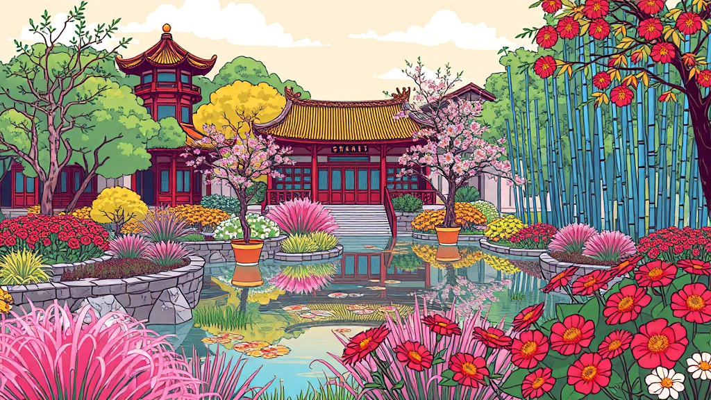 계절별 풍경 감상 (cartoon 스타일)