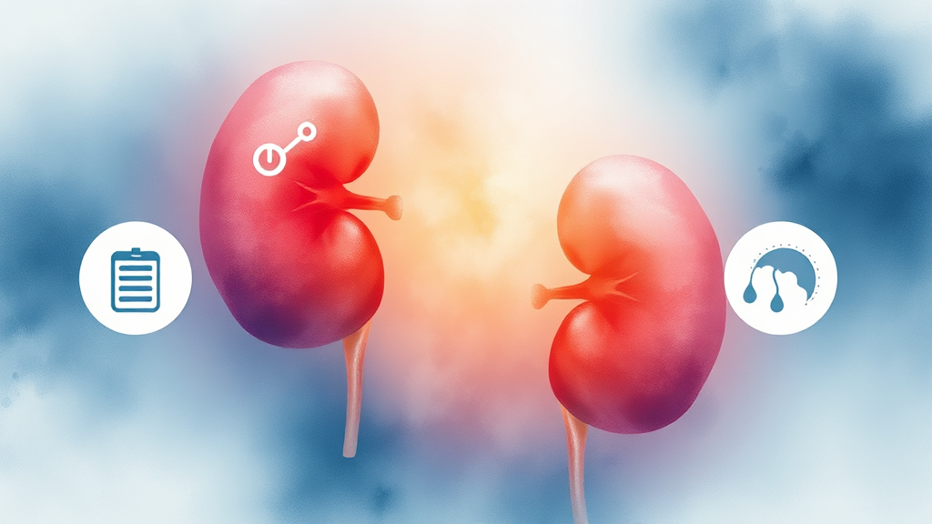 신장 건강을 위협하는 요인과 질환 (watercolor 스타일)