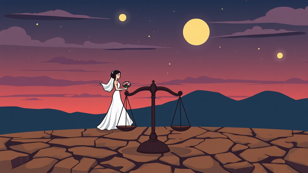 혼인 기간과 재산분할 비율 (cartoon 스타일)