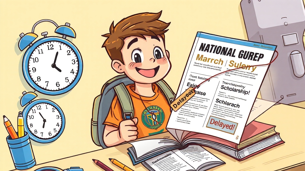 장학금 지급일 및 결과 확인 (cartoon 스타일)