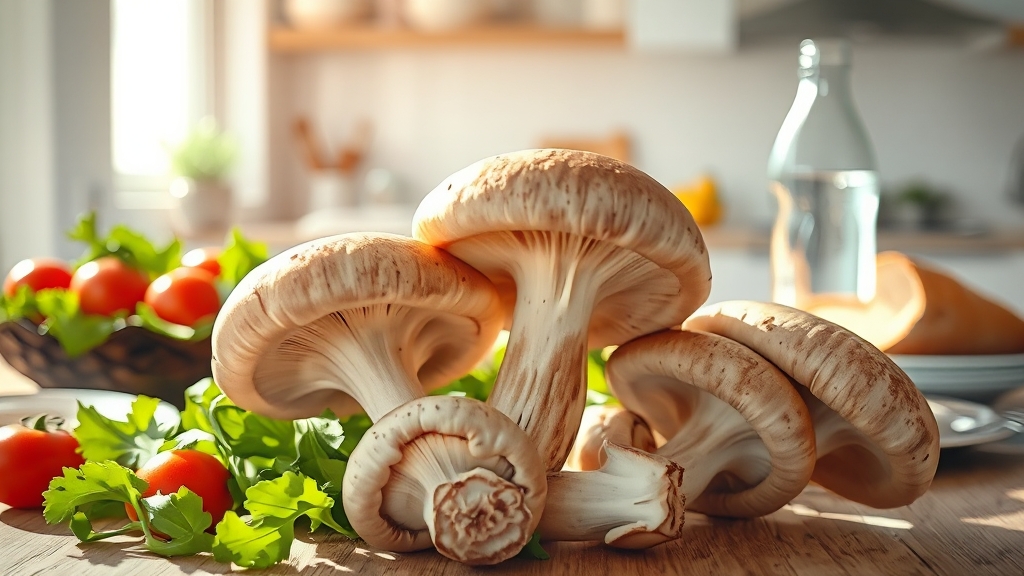 새송이버섯 효능 총정리 (realistic 스타일)