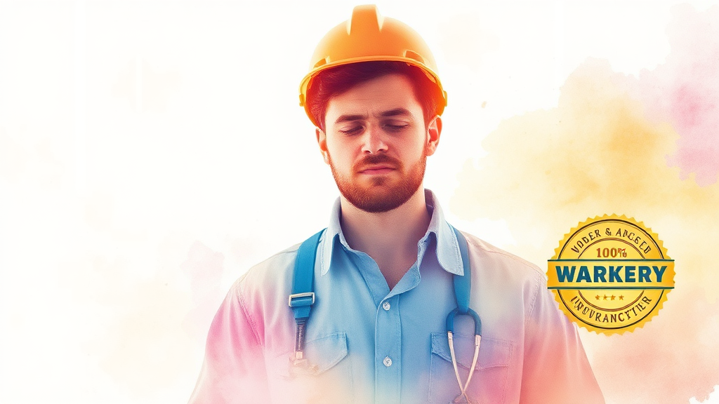 산재보험 신청 조건 및 대상 (watercolor 스타일)