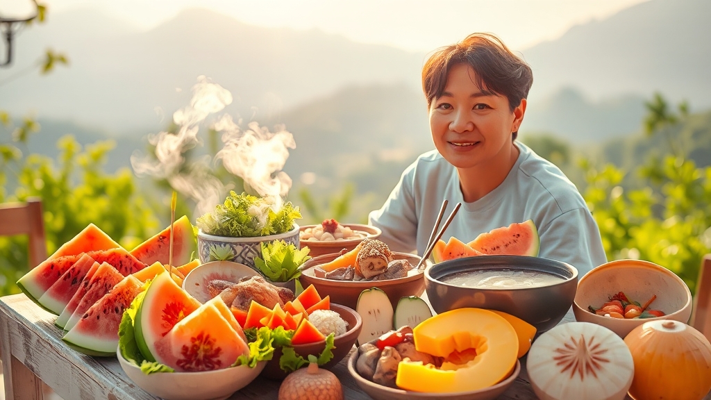 복날 대표 보양식 (realistic 스타일)