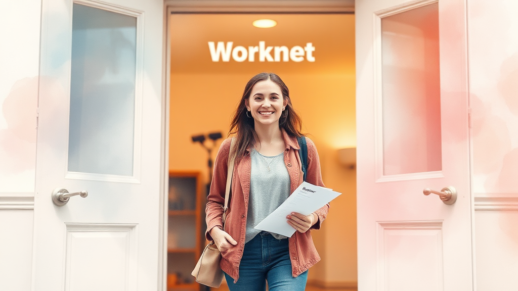 회원가입 후 워크넷 구직신청 방법 (watercolor 스타일)