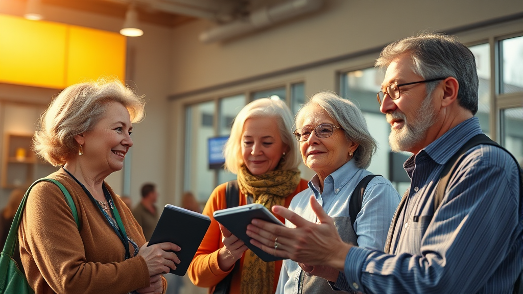 4050 일자리 센터 이용 시 유의사항 (realistic 스타일)