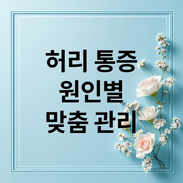 허리 통증 완벽 가이드 2 허리 통증
원인별
맞춤 관리 (허리 통증)