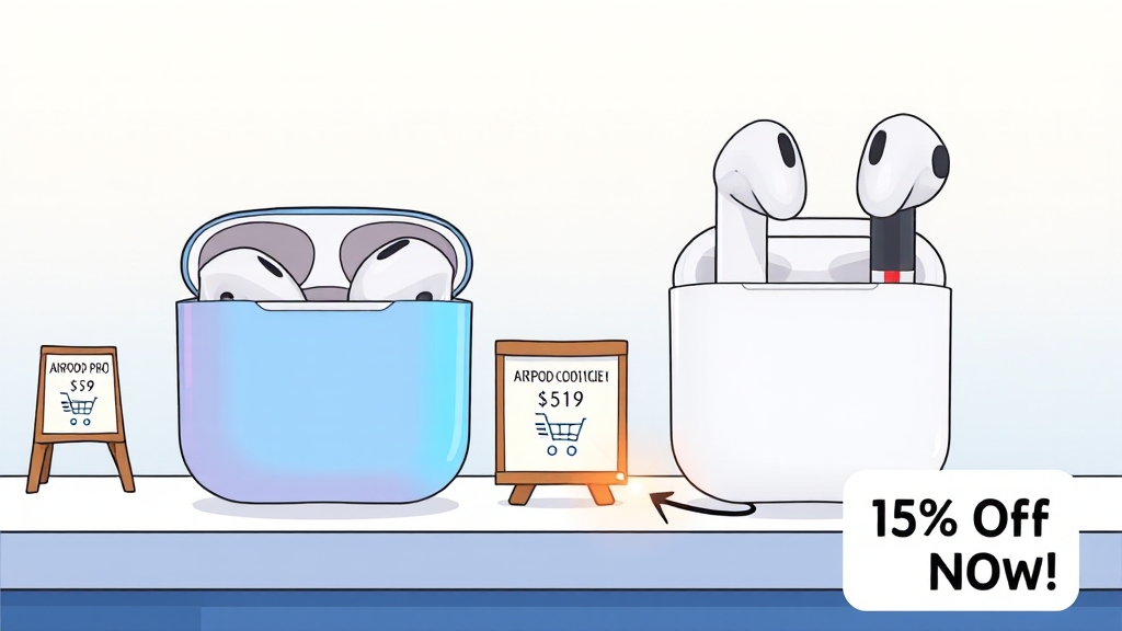 에어팟 구매 가이드: 현명한 선택 (cartoon 스타일)
