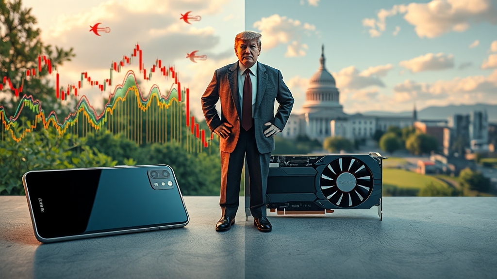 미국 경제 및 정책 변화가 삼성, 엔비디아에 미치는 영향 (realistic 스타일)