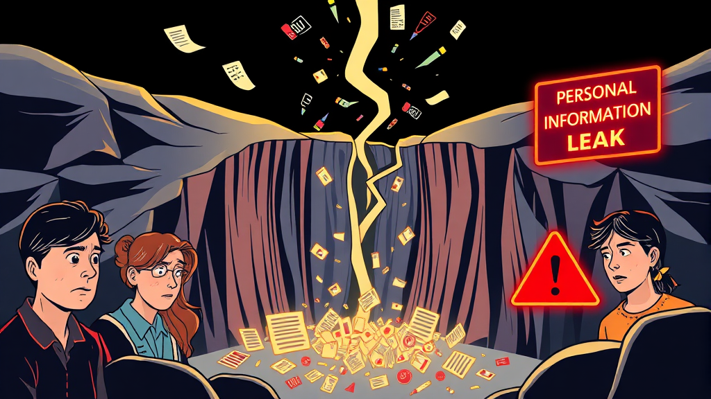 과거 개인정보 유출 사례 및 시사점 (illustration 스타일)
