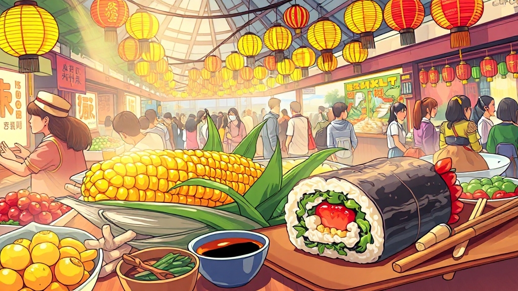 지역별 특색 있는 먹거리 (illustration 스타일)