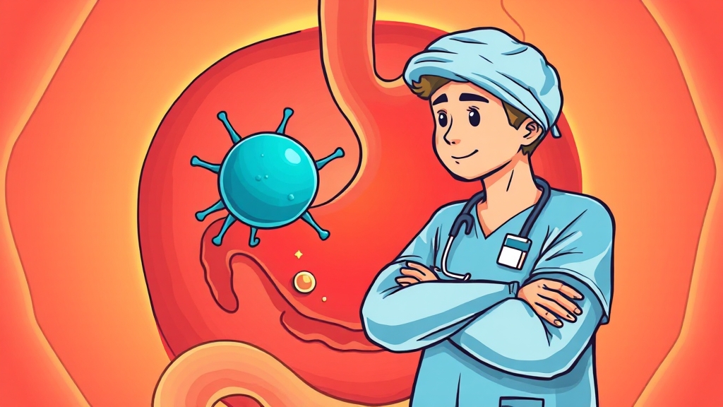 위내시경 결과 확인 사항 (cartoon 스타일)