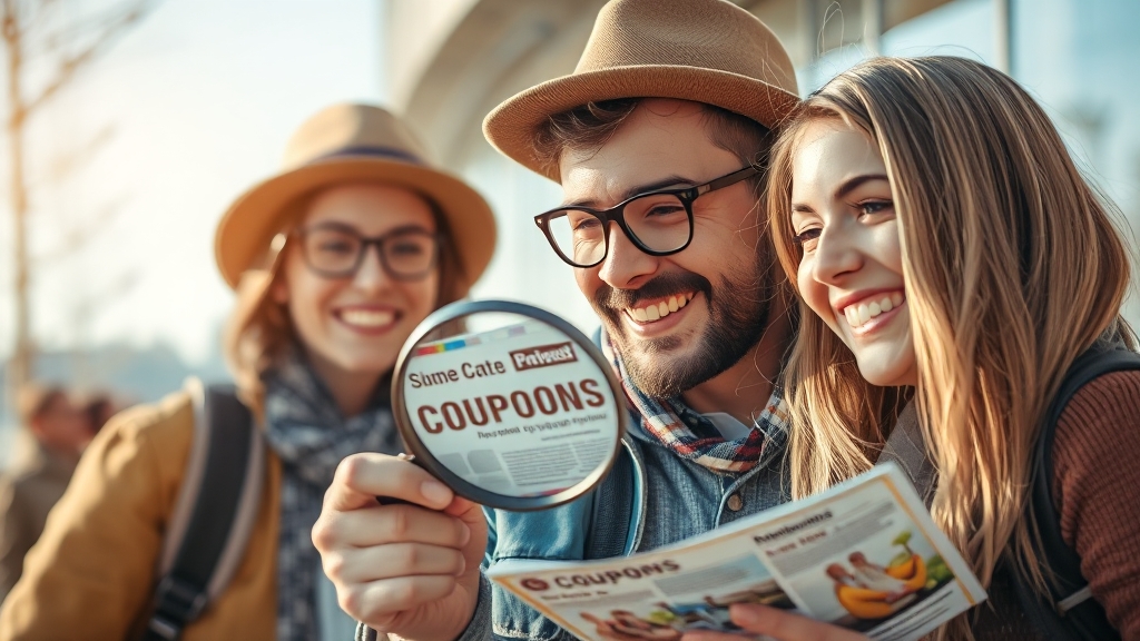 우리 동네 할인 쿠폰 찾는 방법 (realistic 스타일)