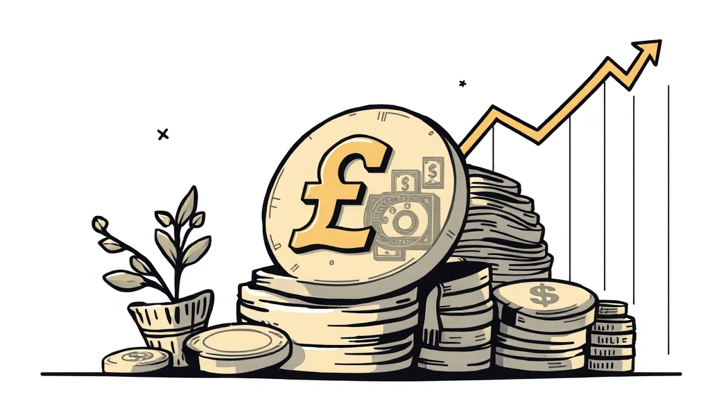 파운드 환율 투자 전략 (illustration 스타일)
