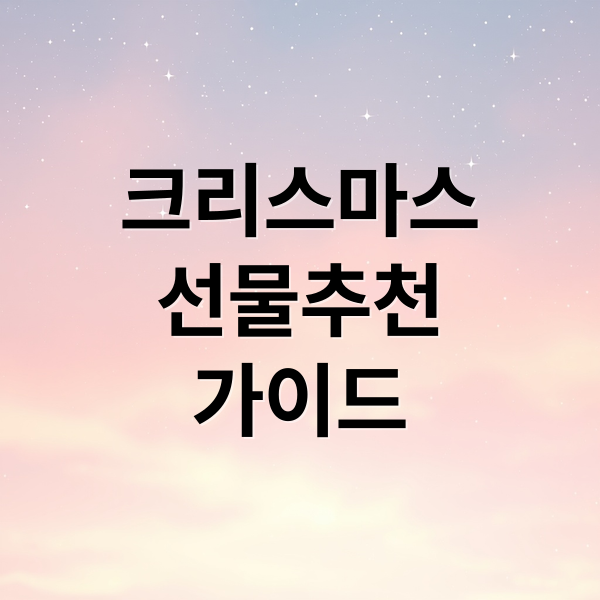 크리스마스
선물추천
가이드 (크리스마스 선물 추천)