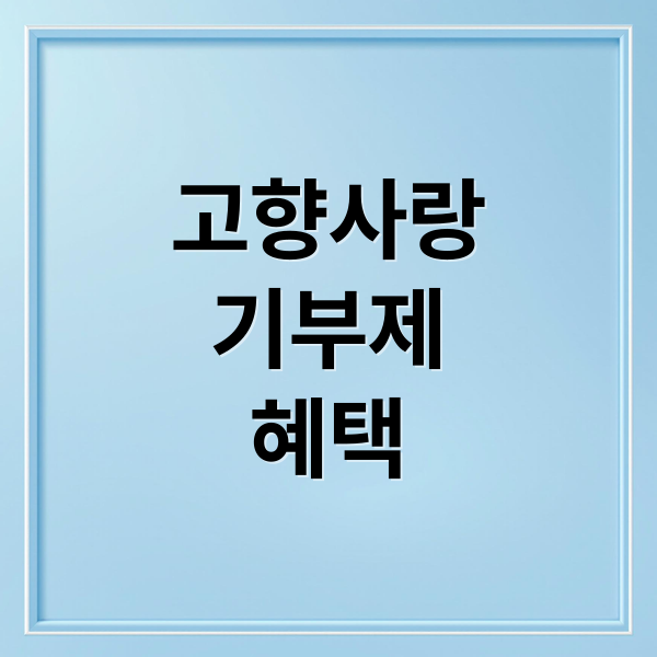 고향사랑
기부제
혜택 (고향사랑기부제 답례품 추천 순위)