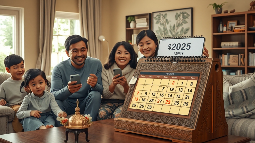 2025년 지급일 및 예상 금액 (realistic 스타일)