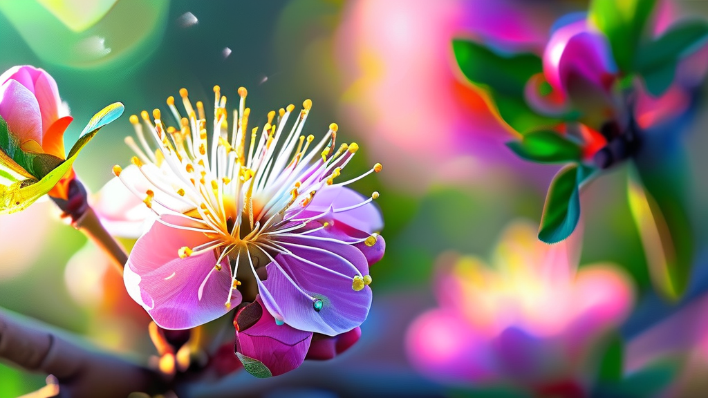 꽃가루 농도 변화와 알레르기 위험 (realistic 스타일)