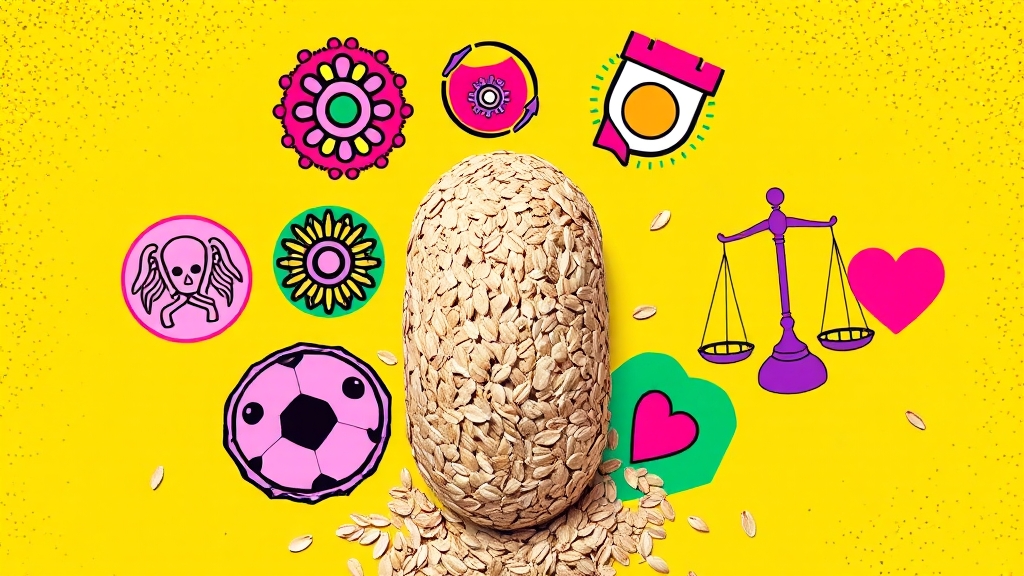 귀리의 주요 효능 (popart 스타일)