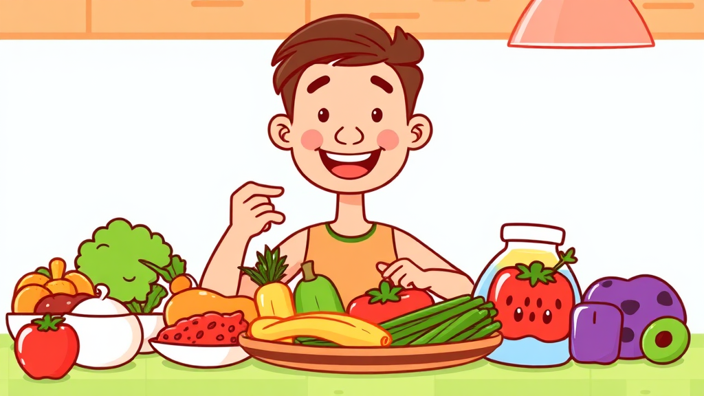 다이어트 식단 비율 (탄단지) (cartoon 스타일)