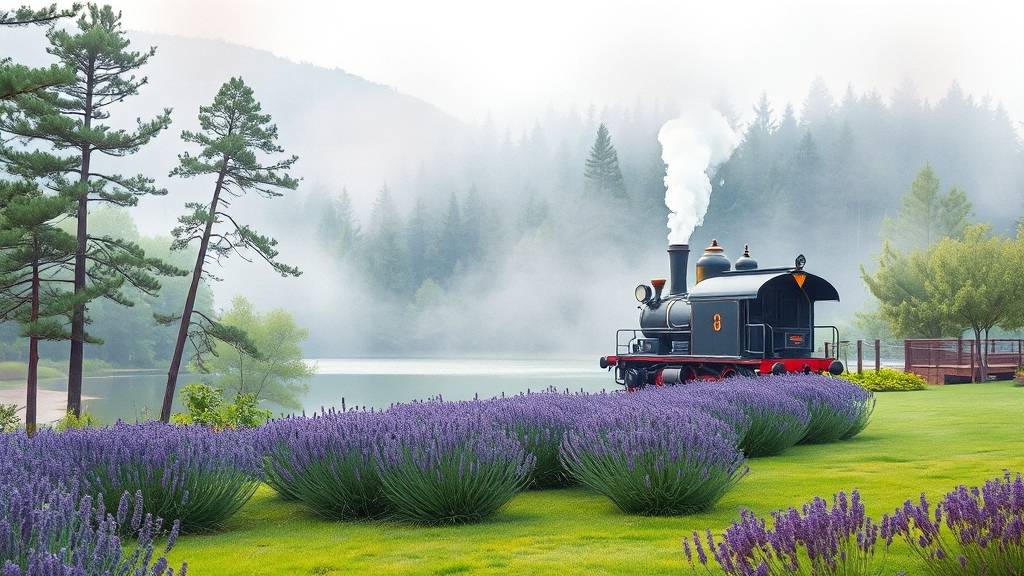 기차 여행 코스 및 역 정보 (watercolor 스타일)