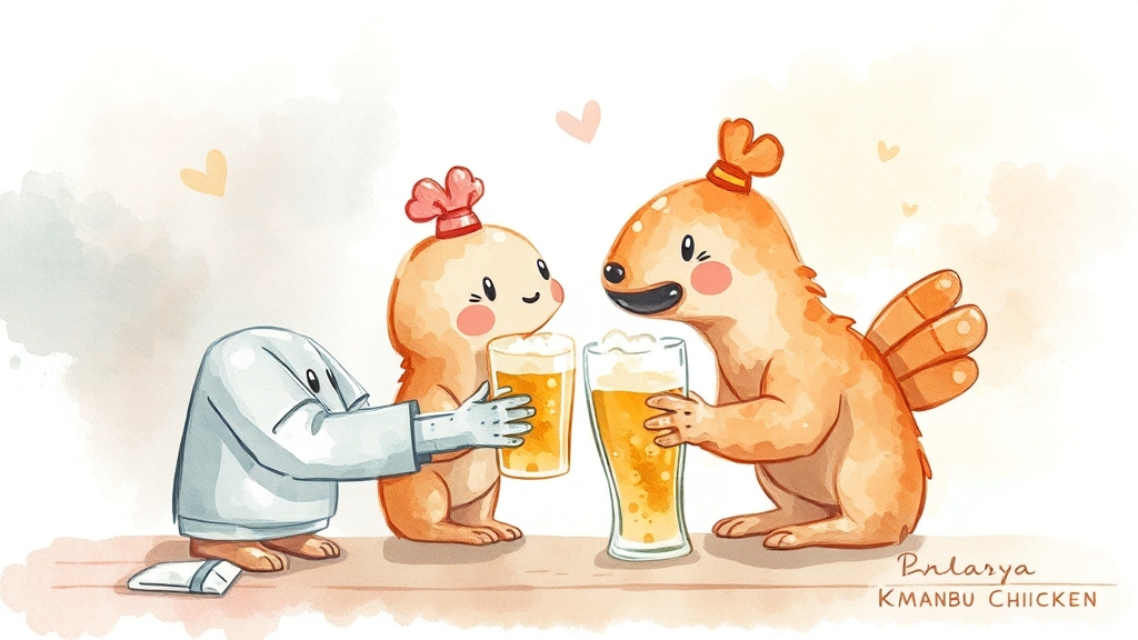 회동 장소 ‘깐부치킨’ 선정 이유 (watercolor 스타일)