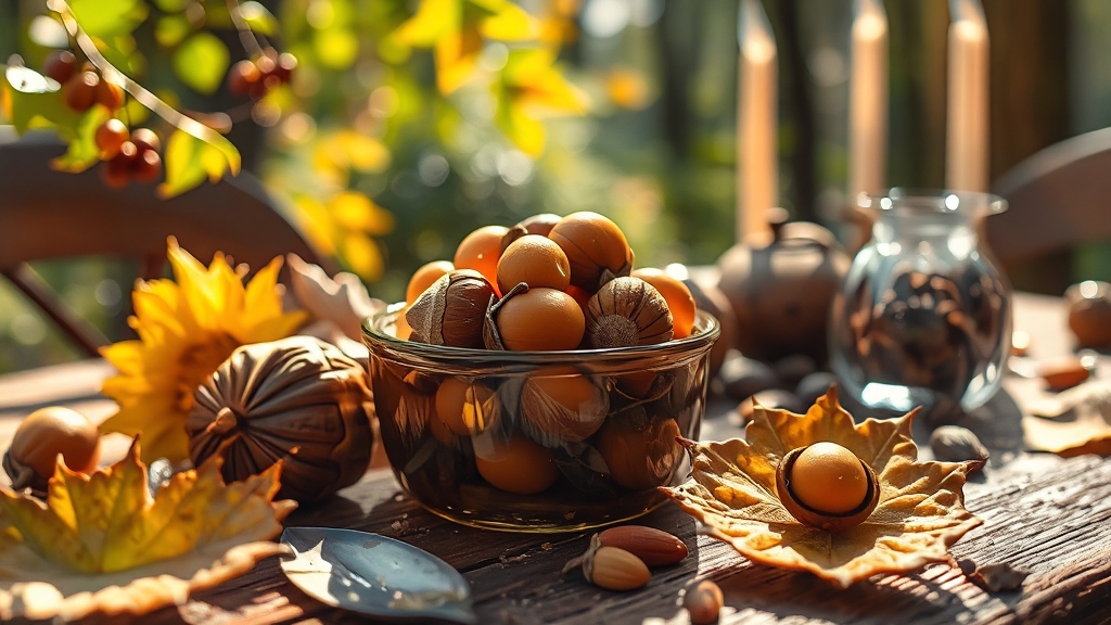 도토리, 주요 영양 성분은? (realistic 스타일)