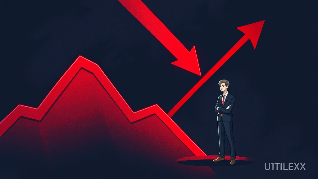 유틸렉스, 하락세 지속될까? (illustration 스타일)