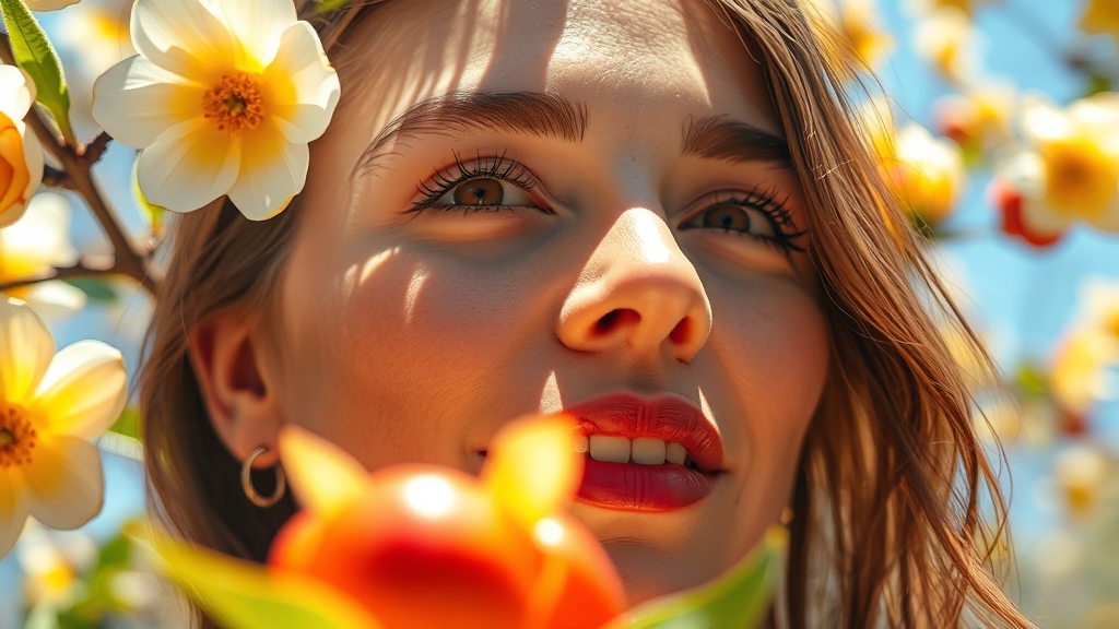 봄 웜톤 피부 관리법 (realistic 스타일)