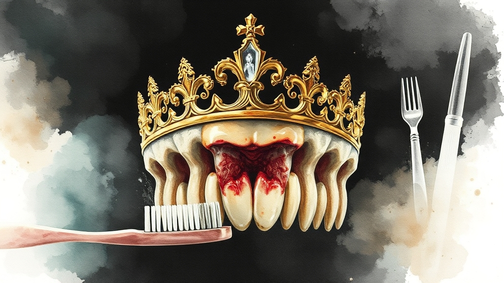 크라운 아래 염증, 원인은? (watercolor 스타일)