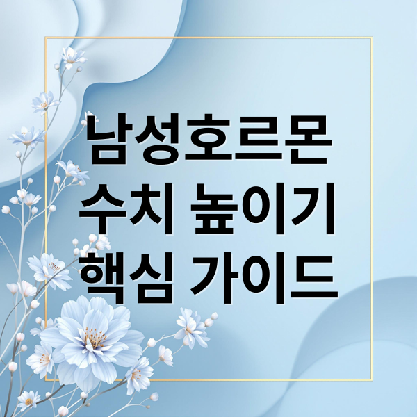 남성호르몬 수치 높이기 핵심 가이드