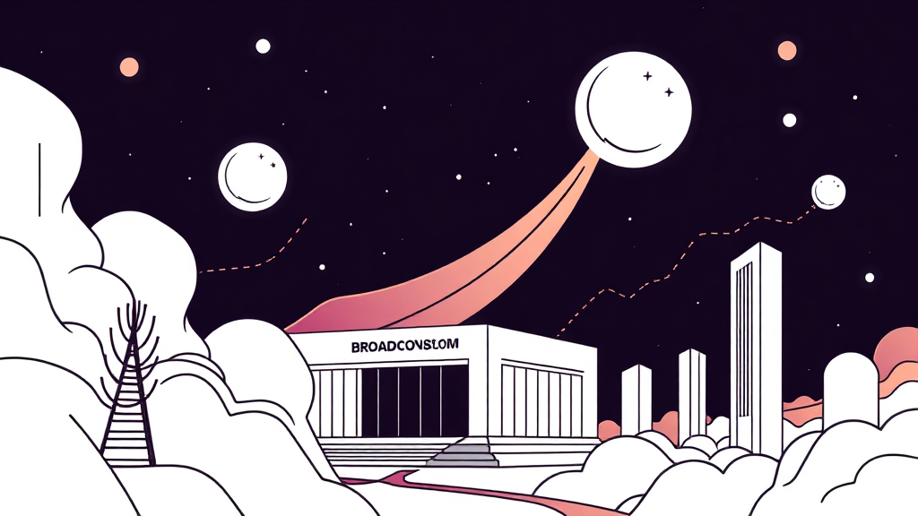 브로드컴 투자 시 고려해야 할 핵심 사항 (illustration 스타일)