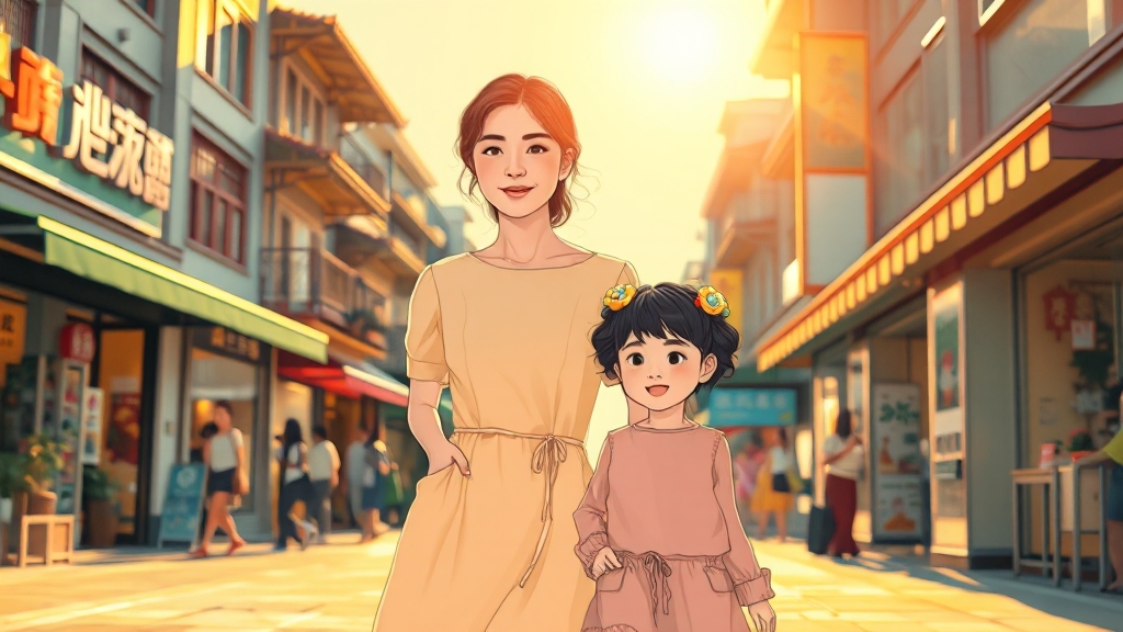 경제적 성공과 효심 (illustration 스타일)