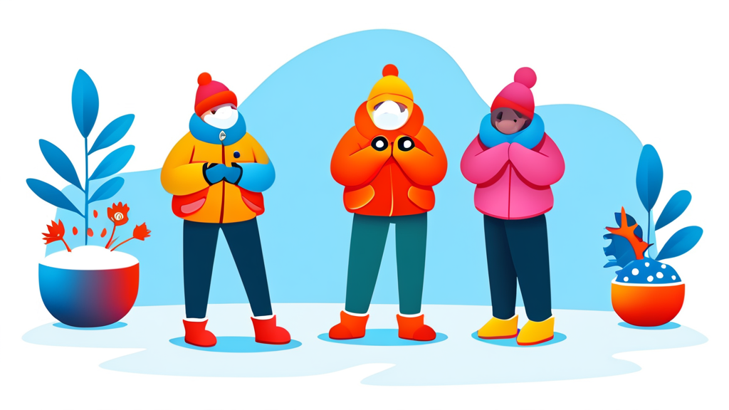 정전기 없는 쾌적한 겨울나기 (cartoon 스타일)