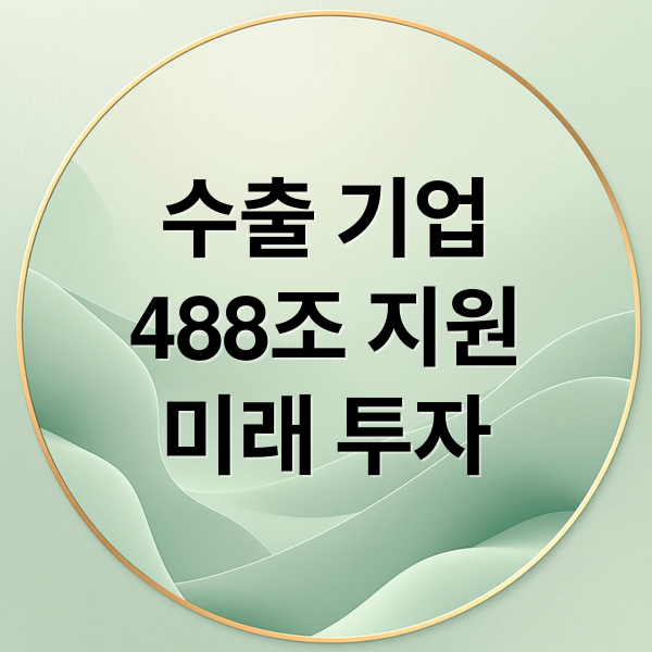 수출 기업
488조 지원
미래 투자 (488조 수출 기업 지원)