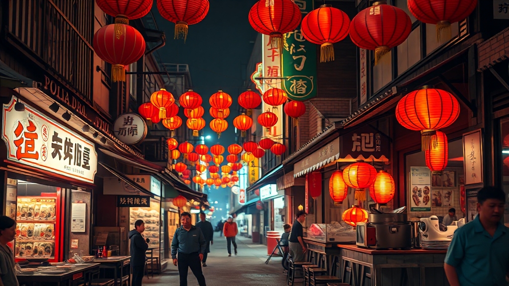 대만 맛집 탐방: 미식 여행 즐기기 (realistic 스타일)