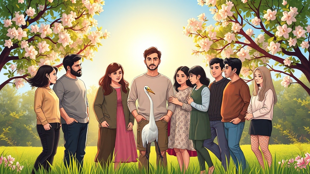 조울증 환자를 위한 가족 및 사회적 지원 (illustration 스타일)