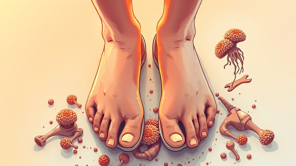 무좀 재발 방지 습관 (illustration 스타일)