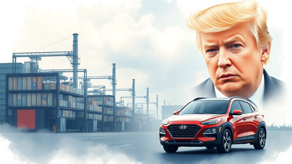 트럼프 관세 폭탄, 현대차 생존 전략과 주가 전망 5 트럼프 관세 인상 가능성과 시나리오 분석 (watercolor 스타일)