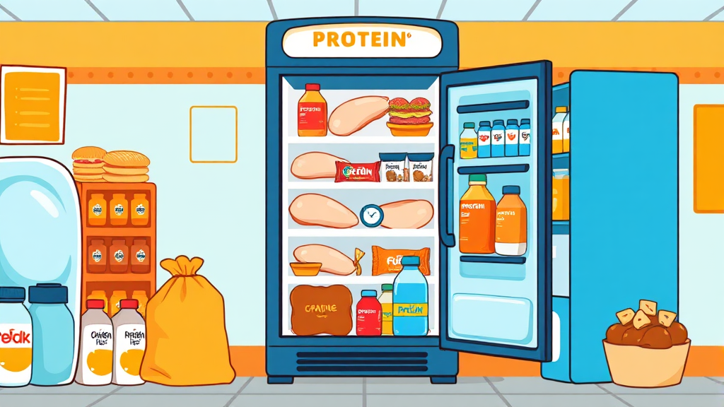 편의점 단백질 제품, 뭐가 있을까? (cartoon 스타일)