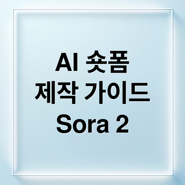 AI 숏폼
제작 가이드
Sora 2 (Sora 2 AI 숏폼 제작 프롬프트)