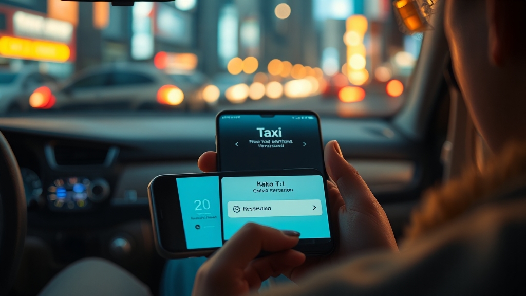 카카오T 택시 예약, 이제 문제없어요! (realistic 스타일)