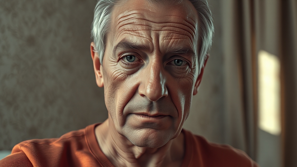 남성 갱년기, 왜 올까요? (realistic 스타일)